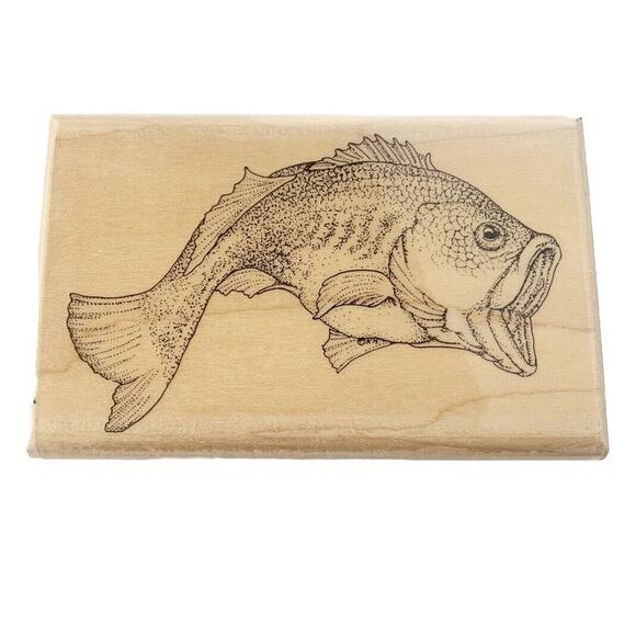 Mostly Animals Fish Rubber Stamp Mick 881-S8 Open Mouth Papercrafts - Picture 1 of 4